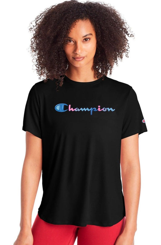 Camiseta Champion Feminina Water Color Preta - NewSkull