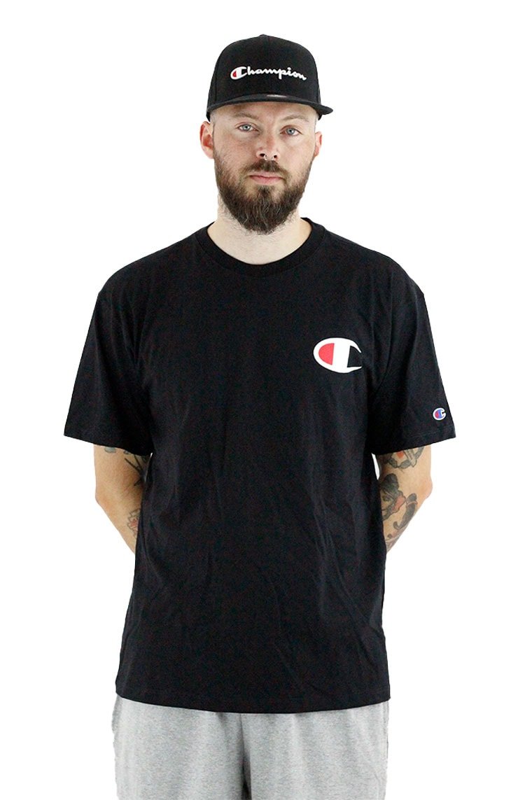 Camiseta Champion Logo C Ink Preta - NewSkull