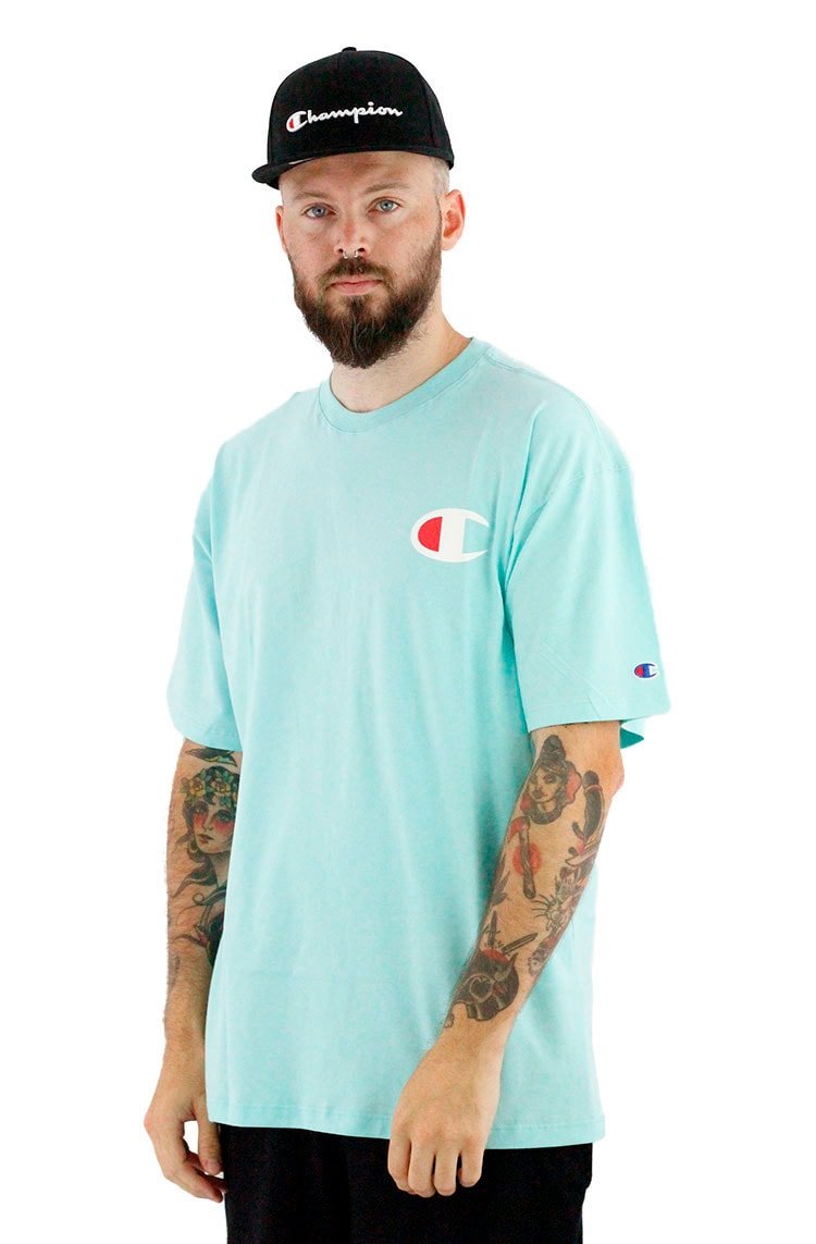 Camiseta Champion Logo C Ink Verde Menta - NewSkull