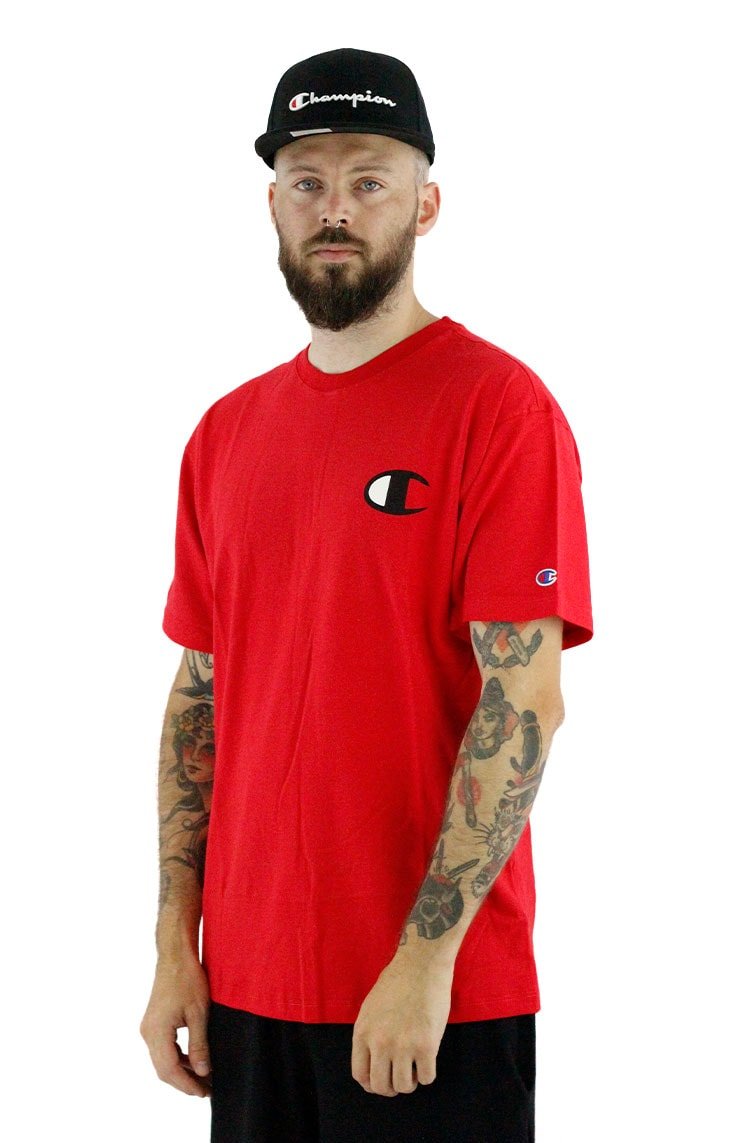 Camiseta Champion Logo C Ink Vermelha - NewSkull