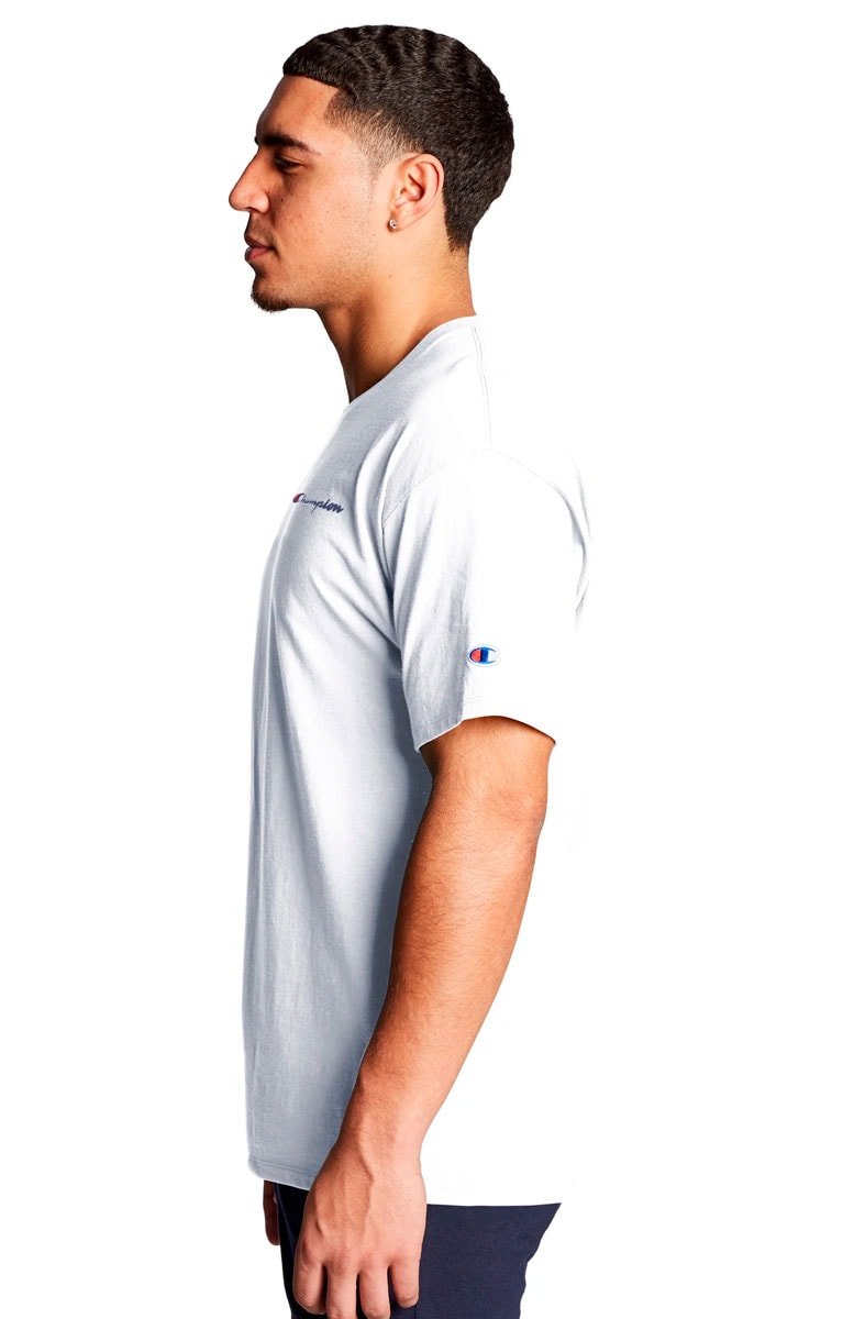 Camiseta Champion Logo Mini Script Ink Branca - NewSkull