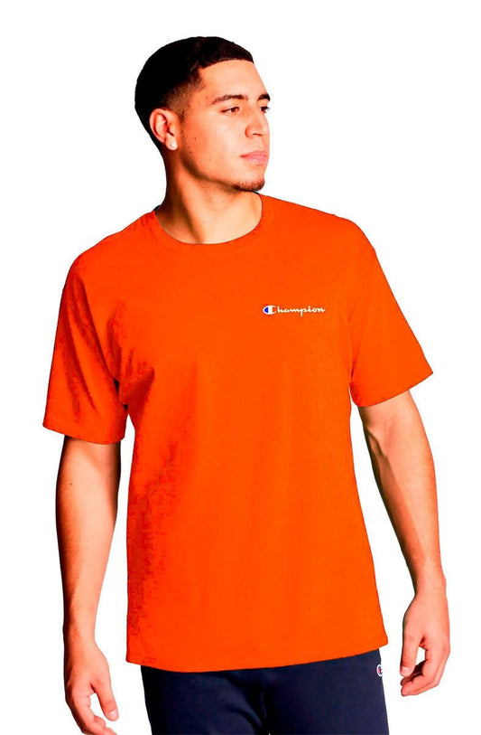 Camiseta Champion Logo Mini Script Ink Laranja - NewSkull