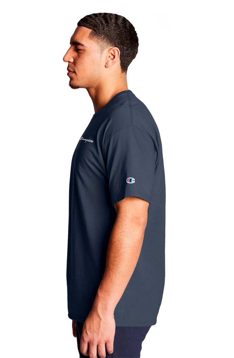 Camiseta Champion Logo Mini Script Ink Marinho - NewSkull