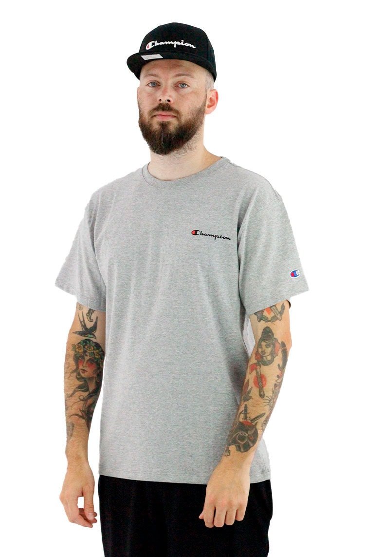Camiseta Champion Logo Mini Script Ink Mescla - NewSkull