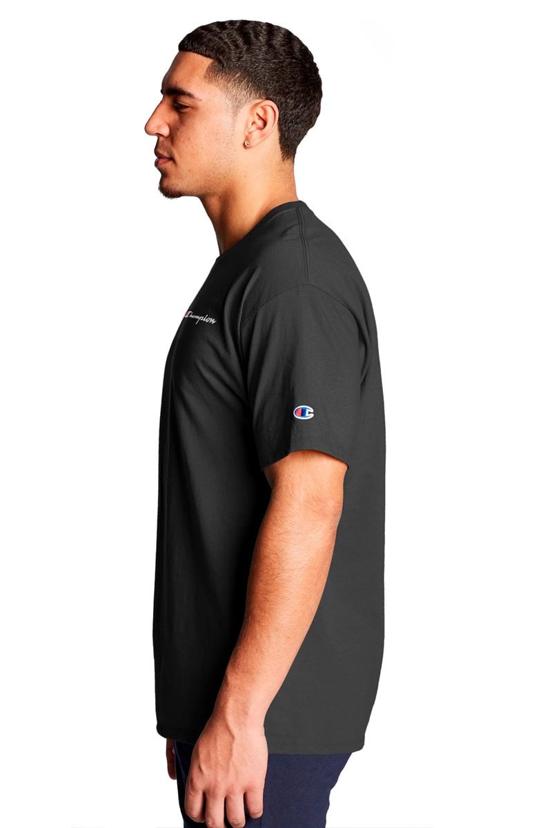 Camiseta Champion Logo Mini Script Ink Preta - NewSkull