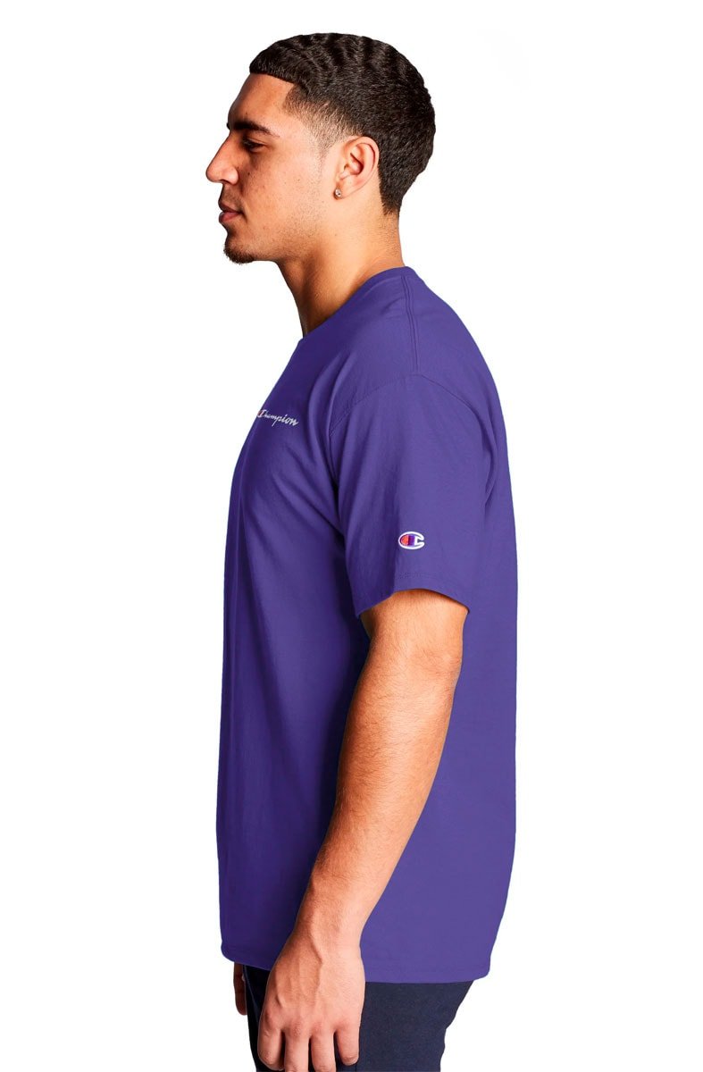 Camiseta Champion Logo Mini Script Ink Roxa - NewSkull