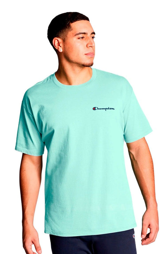 Camiseta Champion Logo Mini Script Ink Verde Menta - NewSkull
