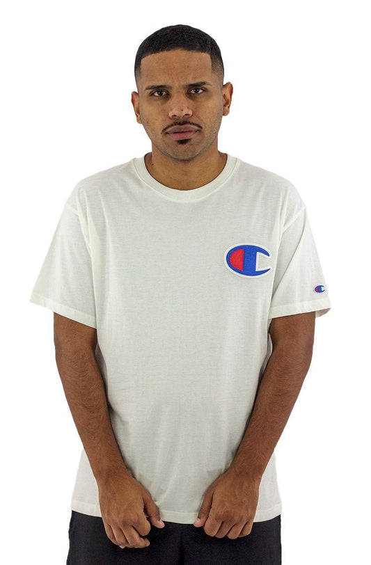 Camiseta Champion Logo Patch C Branca - NewSkull