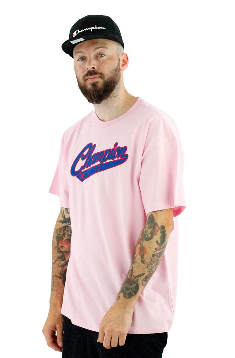 Camiseta Champion Logo Patch Major Rosa - NewSkull