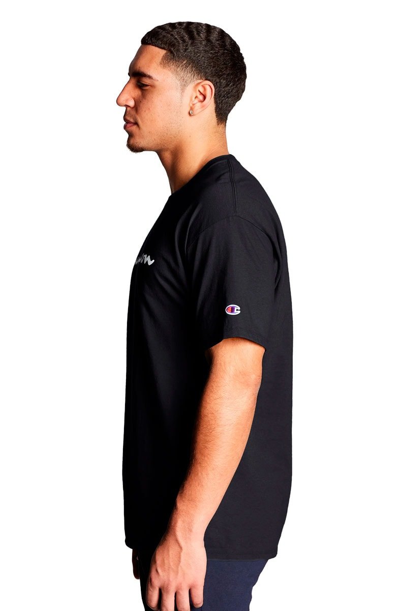 Camiseta Champion Logo Script Ink Preta - NewSkull
