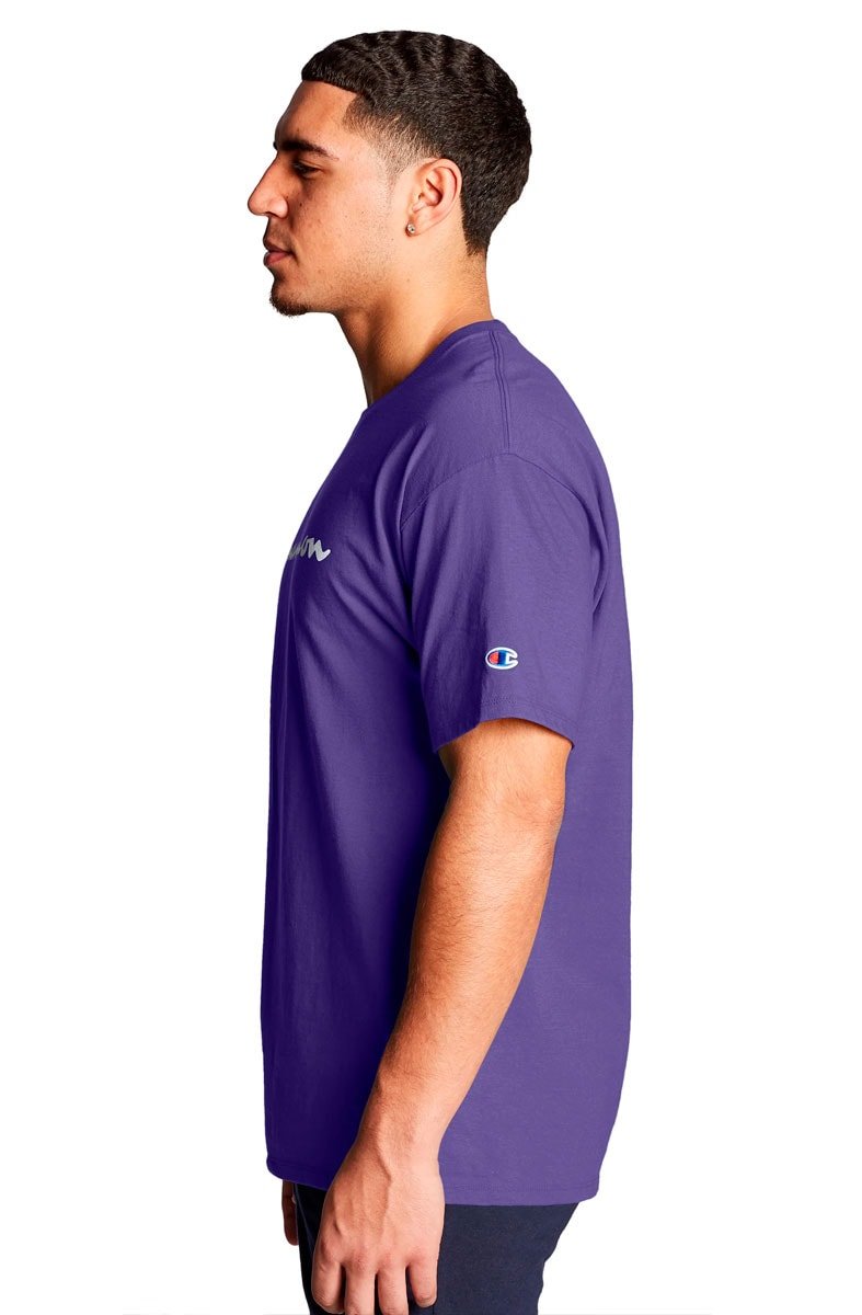 Camiseta Champion Logo Script Ink Roxa - NewSkull