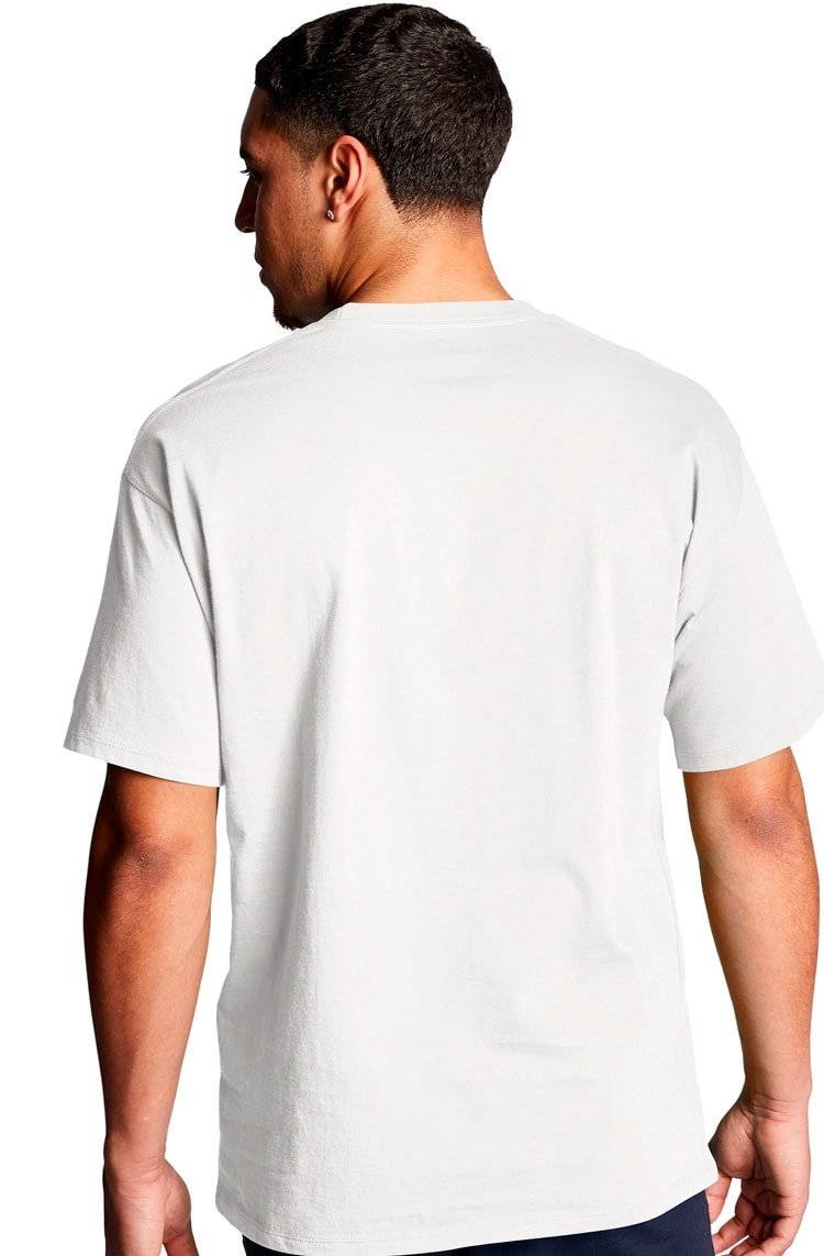 Camiseta Champion Manga Curta Logo Mnini USA Off White - NewSkull