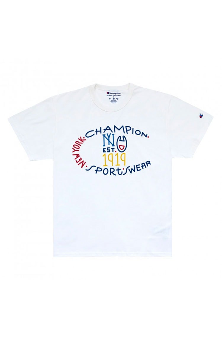 Camiseta Champion Manga Curta Notebook Dodle Branca - NewSkull