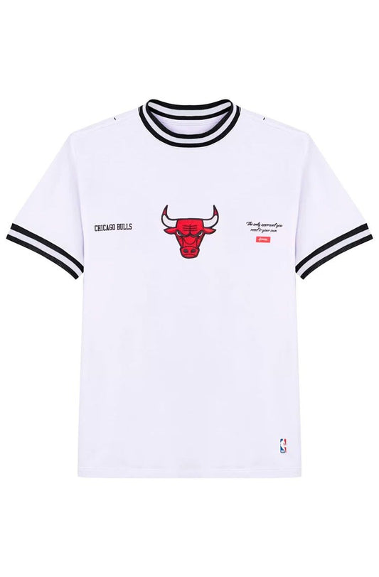 Camiseta Dystom Approve X NBA Bulls Branco/Vermelho - NewSkull