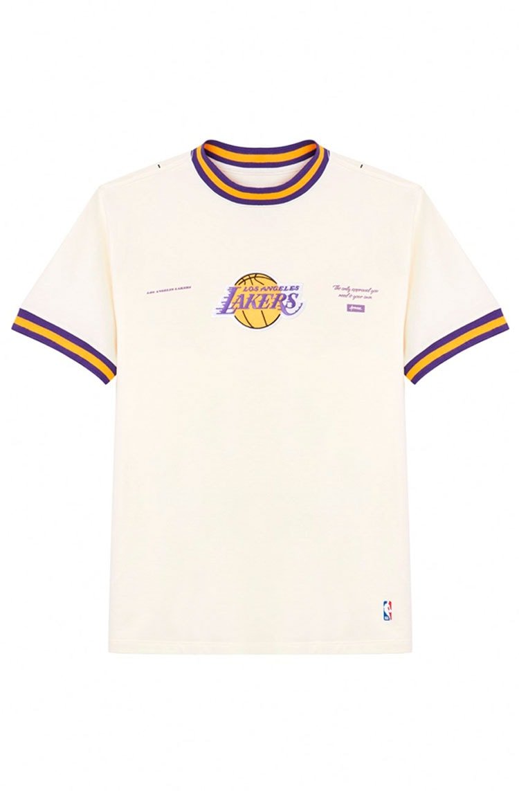 Camiseta Dystom Approve X NBA Lakers Off White/Amarelo - NewSkull
