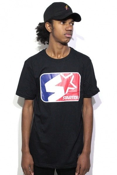 Camiseta Extra Grande Starter Black Label Logo Star Preta - NewSkull