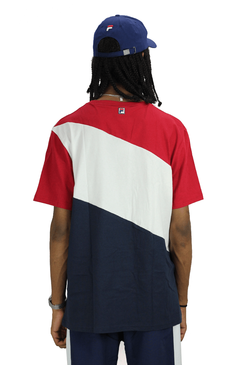 CAMISETA FILA BLOCKED OVERSIZE AZUL/VERMELHA - NewSkull