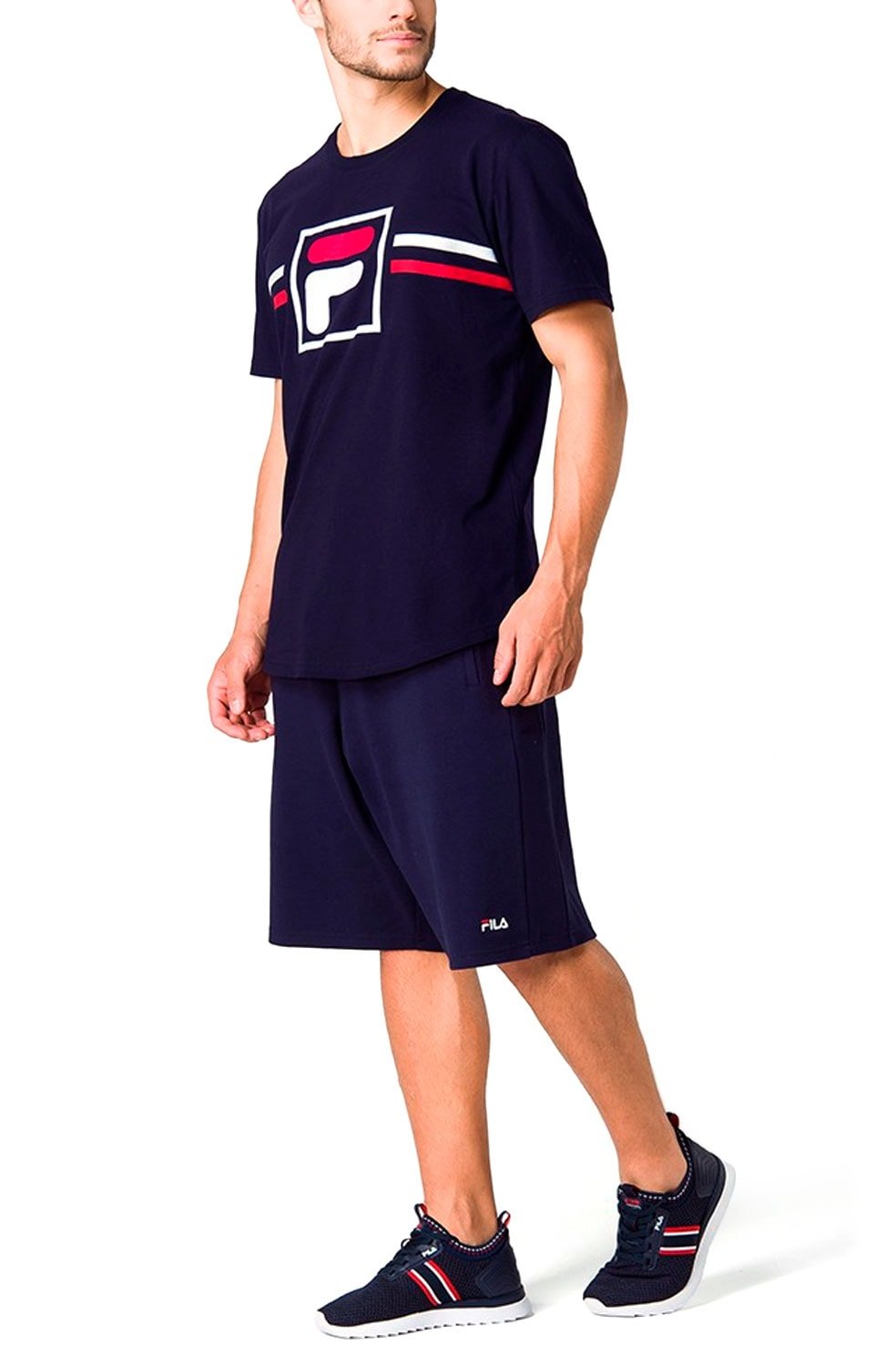 Camiseta Fila Box Stripes Azul - NewSkull