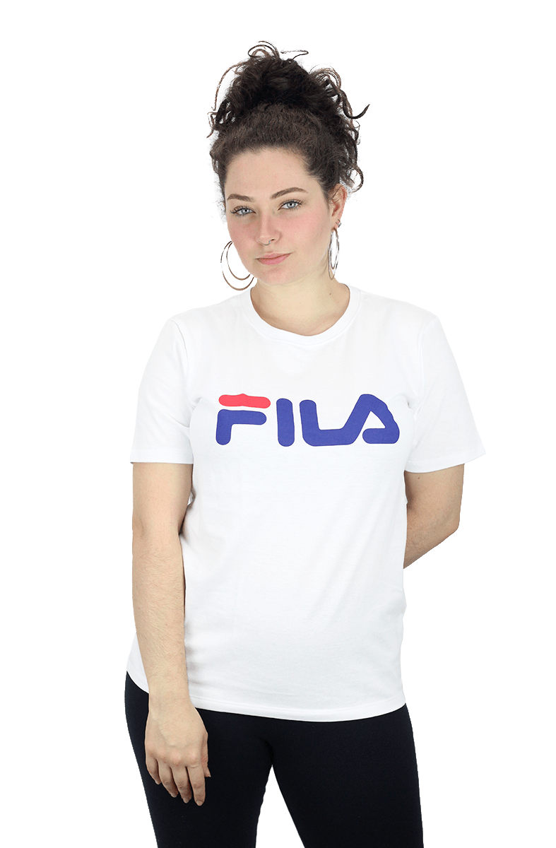 CAMISETA FILA FEMININA BASIC LETTER BRANCA - NewSkull