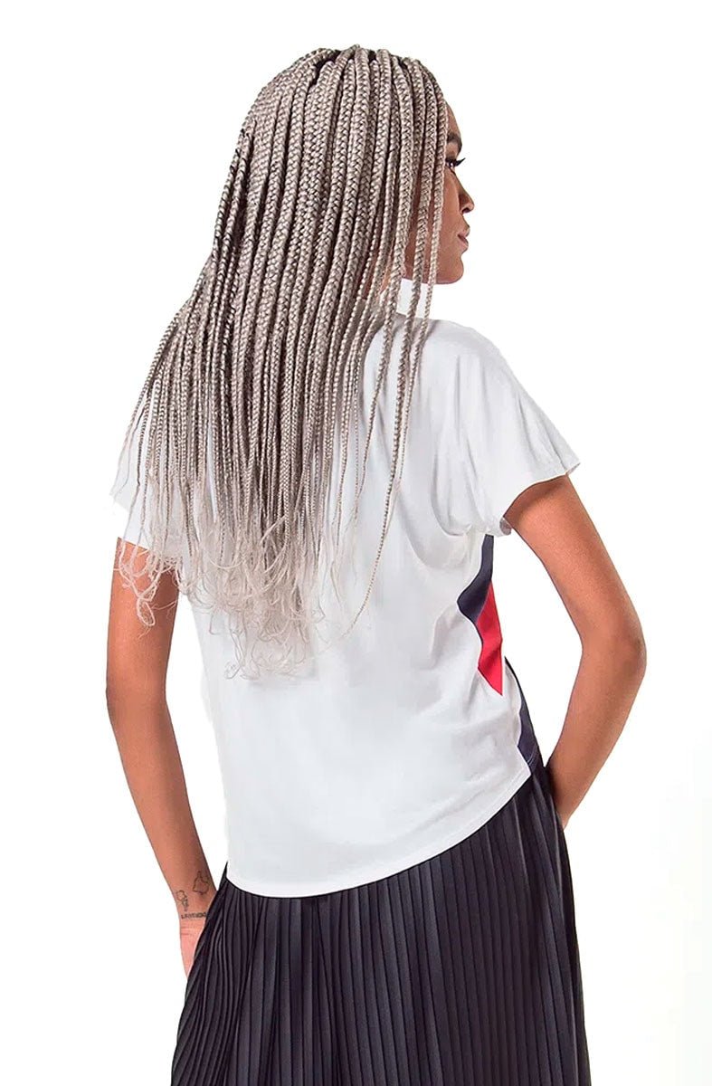 Camiseta FILA Macro Stripe Feminino Branca - NewSkull