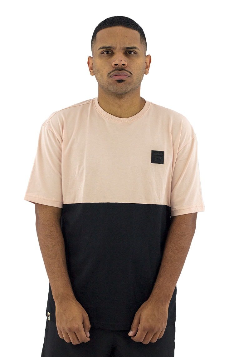 Camiseta Fila Over Basic Rosa/Preta - NewSkull