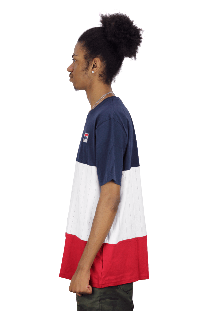 CAMISETA FILA PINSTRIPE BLOCKED AZUL - NewSkull