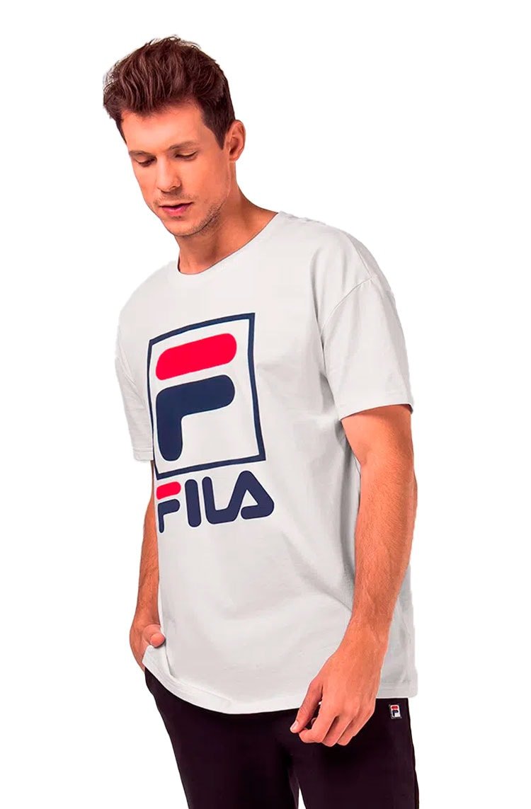 Camiseta Fila Stack New Branca/Azul/Vermelha - NewSkull
