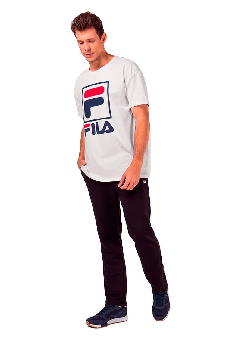 Camiseta Fila Stack New Branca/Azul/Vermelha - NewSkull