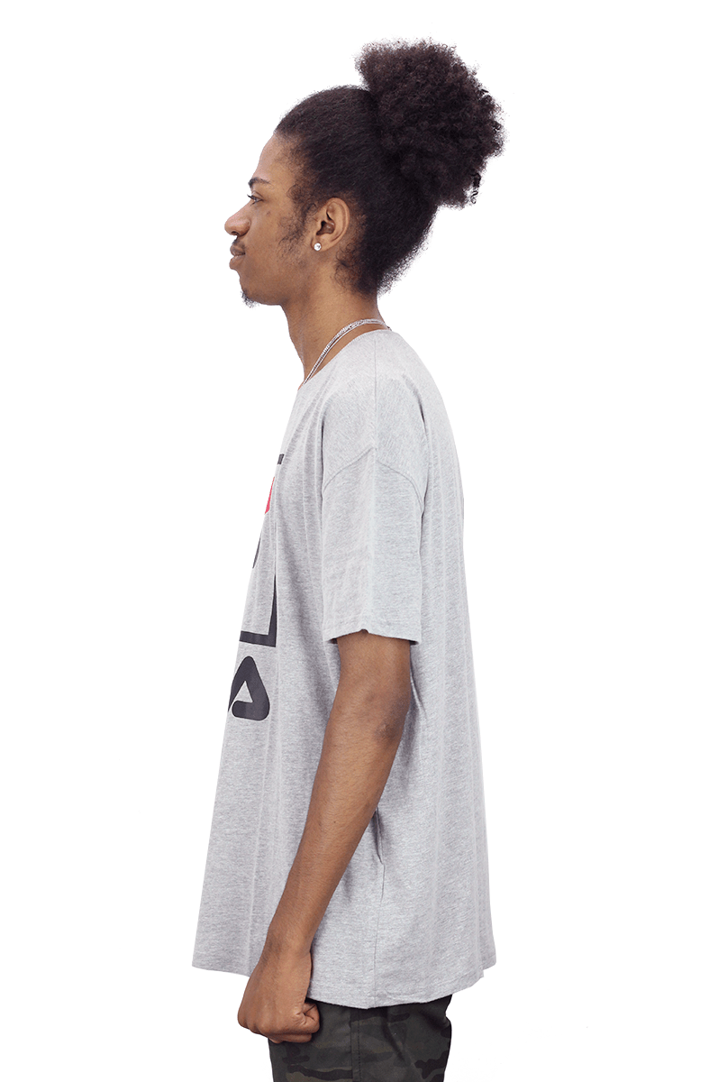CAMISETA FILA STACK OVERSIZE CINZA - NewSkull