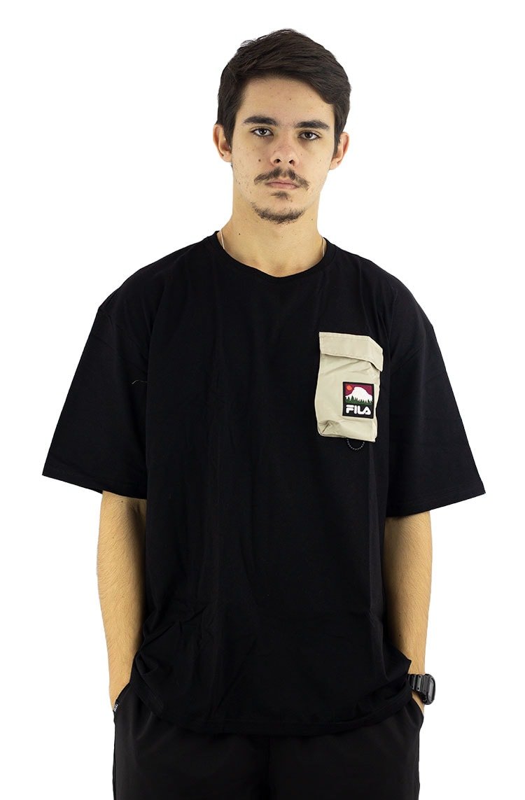Camiseta Fila Utilitary Preta/Bege - NewSkull