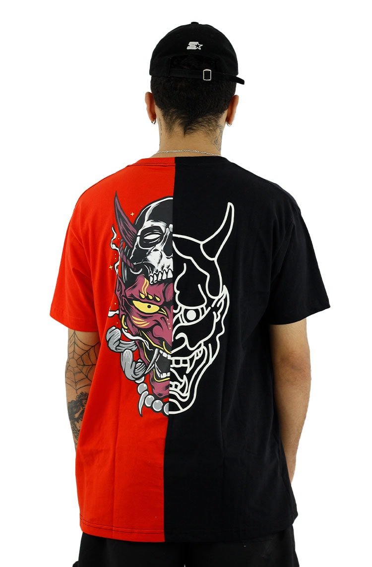 Camiseta Impie Hannya 5y Preta/Laranja - NewSkull