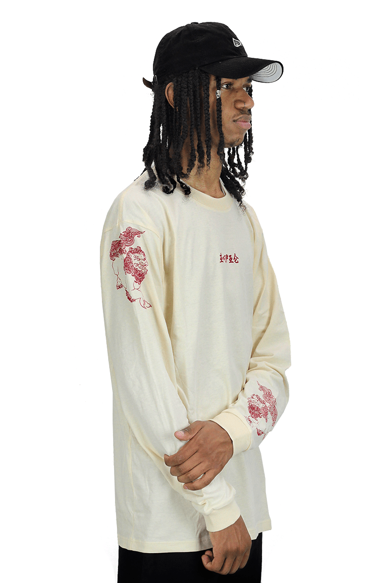 Camiseta Impie Manga Longa Foo Creme - NewSkull