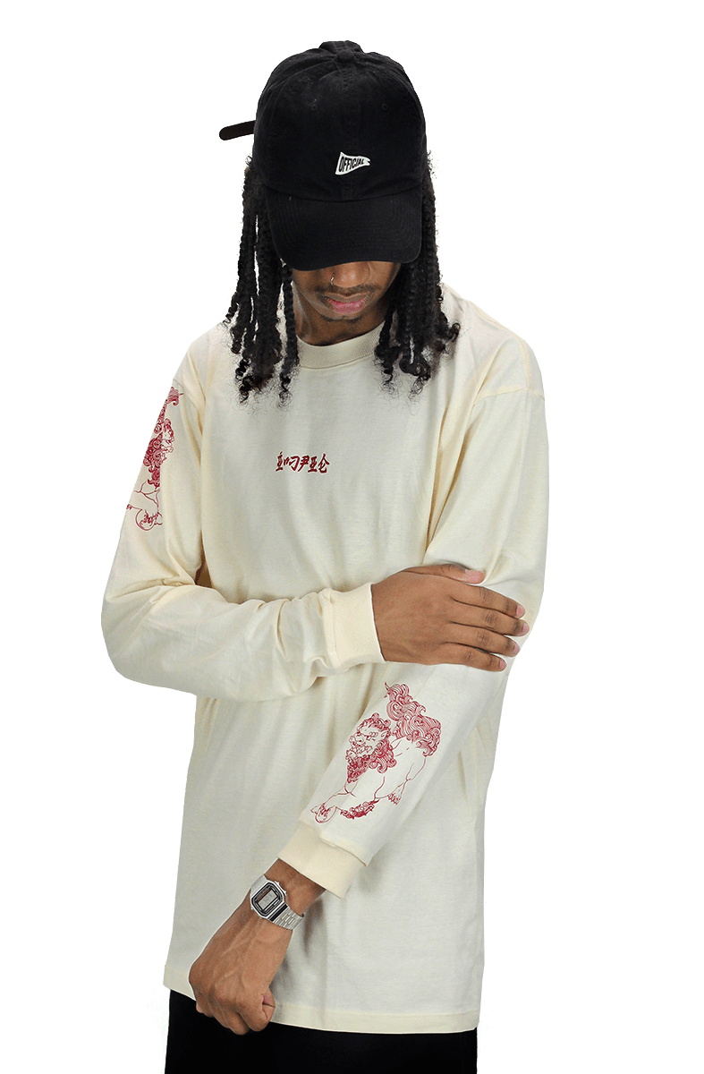 Camiseta Impie Manga Longa Foo Creme - NewSkull