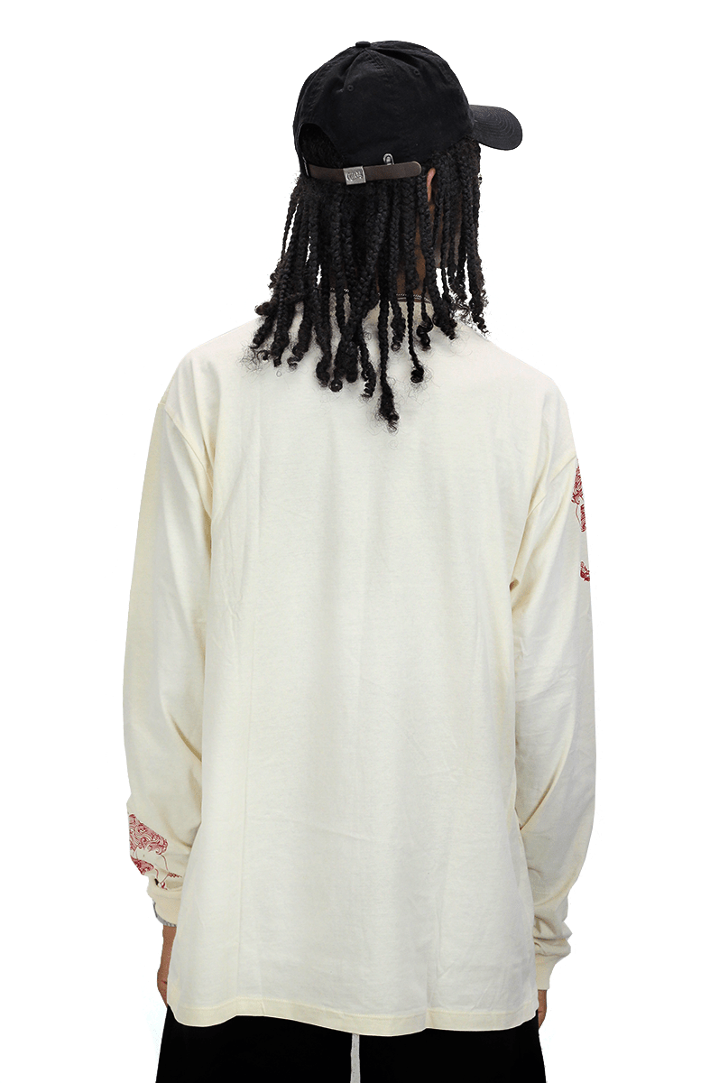 Camiseta Impie Manga Longa Foo Creme - NewSkull