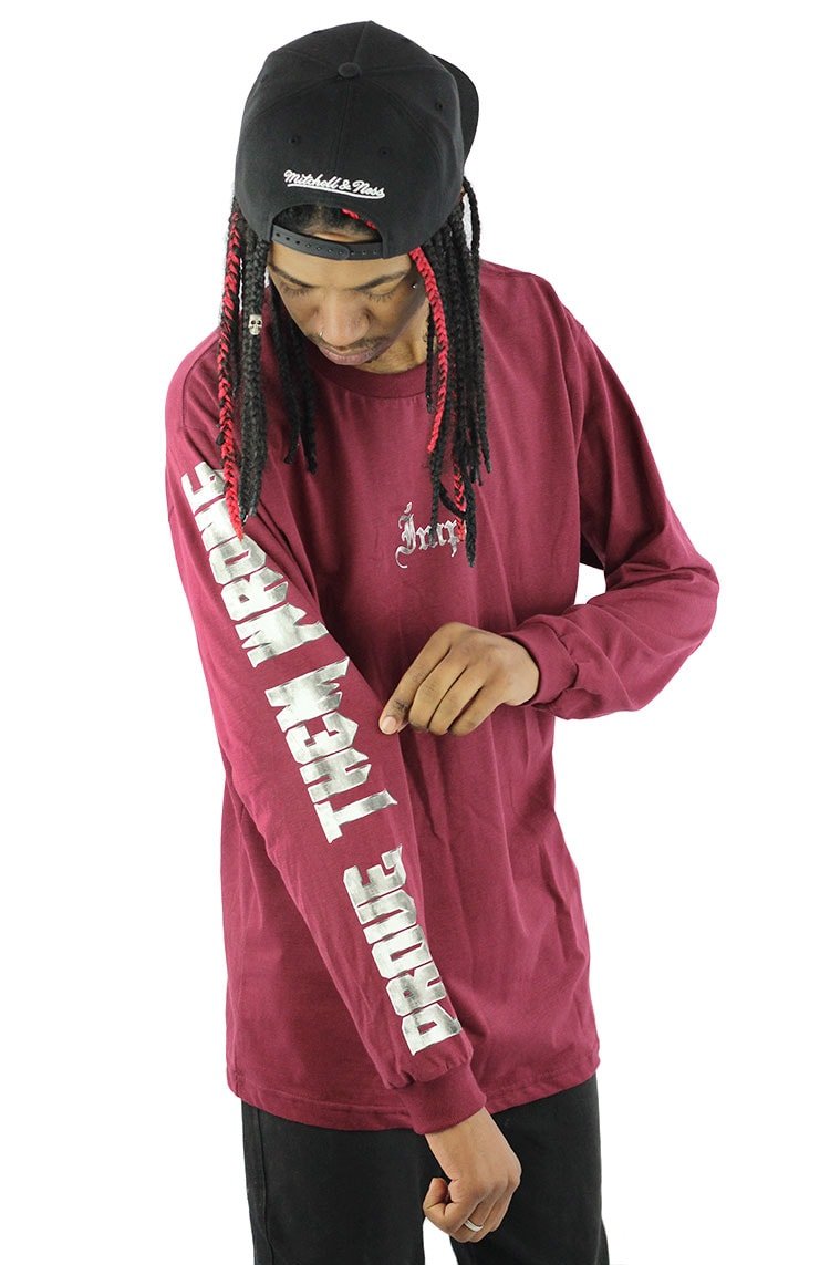 Camiseta IMPIE Manga Longa Metalized Bordo - NewSkull