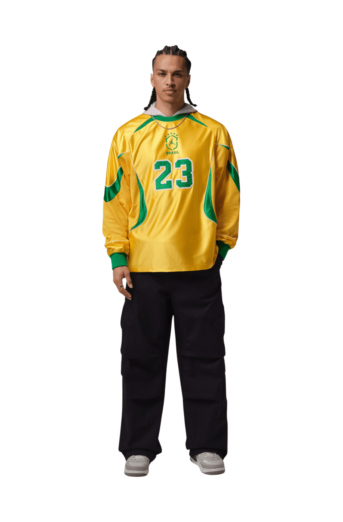 Camiseta Jordan Brasil Manga Longa Goalie Amarelo/Verde - NewSkull