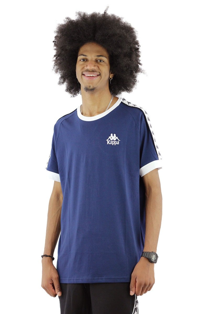 Camiseta Kappa Authentic Logo Peq Azul Marinho - NewSkull