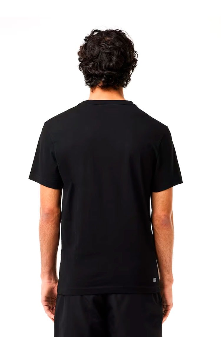 Camiseta Lacoste Esportiva Ultra - Dry Preto/Branco - NewSkull