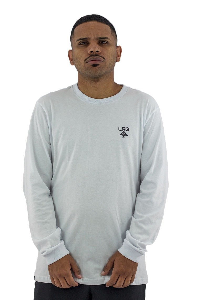 Camiseta LRG Manga Longa Logo Plus Branca/Preto - NewSkull