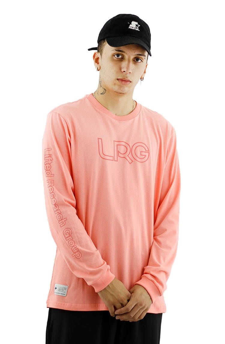 Camiseta LRG Manga Longa Logo Vazado Salmão/Salmão - NewSkull