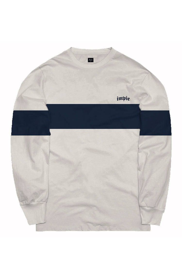 Camiseta Manga Longa Impie Essential Off White/Azul - NewSkull