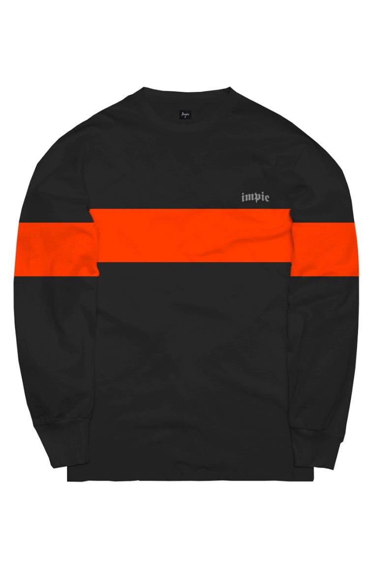 Camiseta Manga Longa Impie Essential Preto/Vermelho - NewSkull