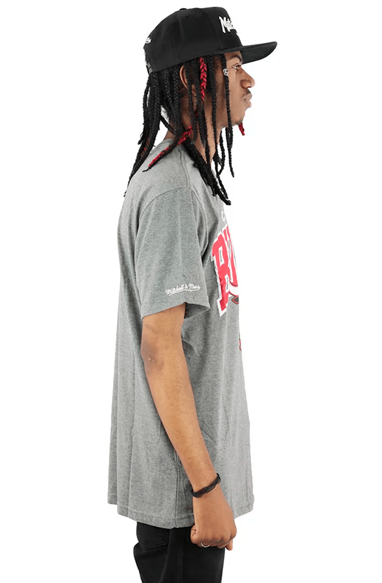 Camiseta Mitchell e Ness Chicago Bulls Arch Extra Cinza - NewSkull