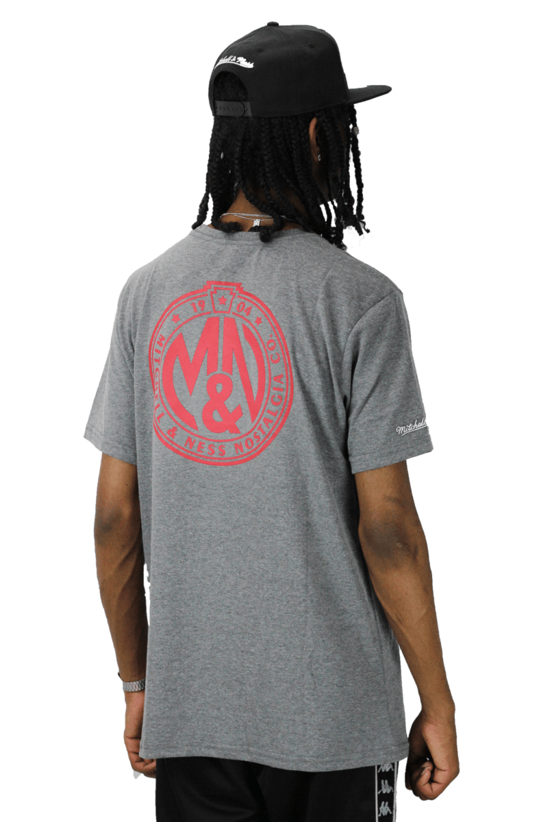 Camiseta Mitchell e Ness Front Signature Cinza - NewSkull