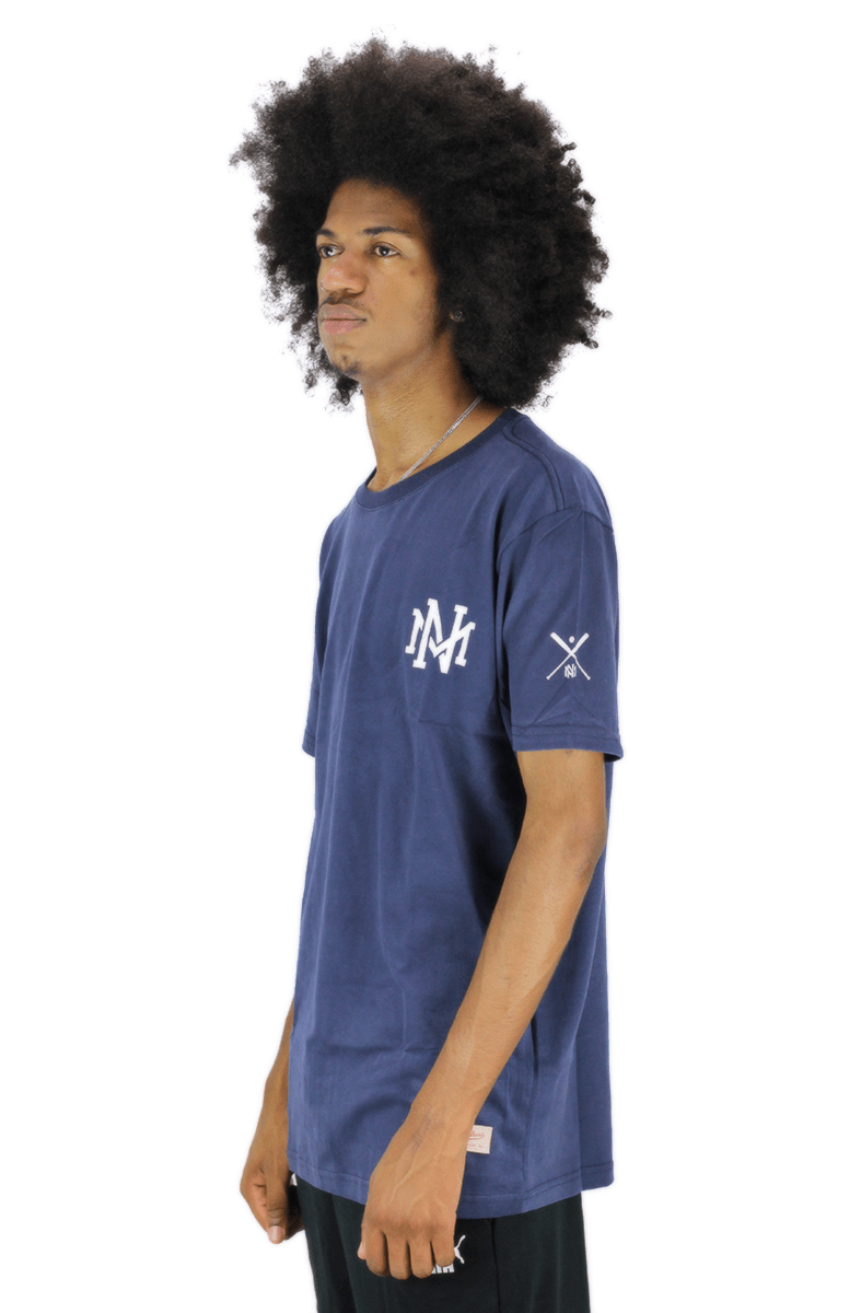 Camiseta Mitchell e Ness Interlock AZUL - NewSkull