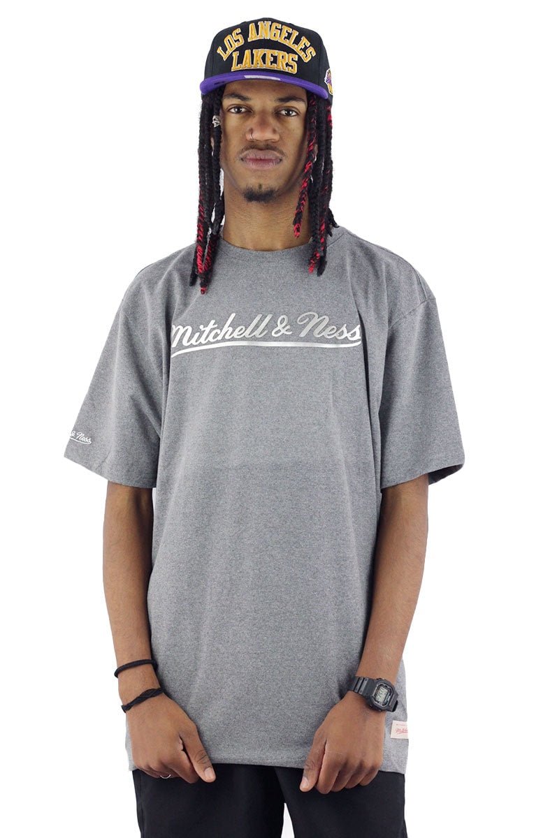 Camiseta Mitchell e Ness Logo Metalizado Cinza - NewSkull