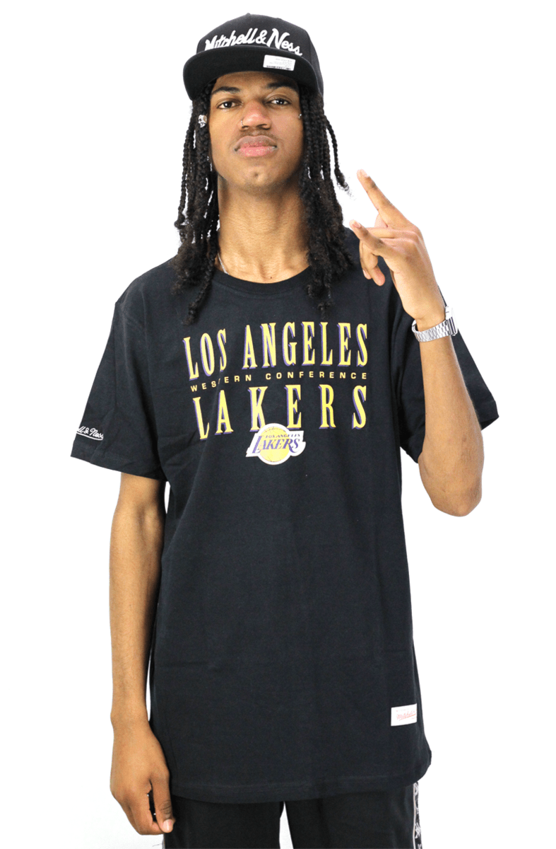 Camiseta Mitchell e Ness Los Angeles Lakers Defense Preta - NewSkull