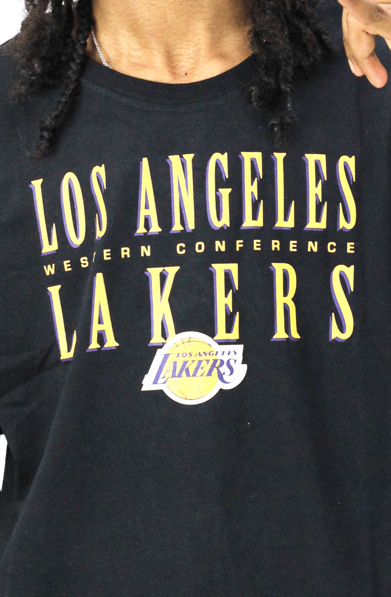 Camiseta Mitchell e Ness Los Angeles Lakers Defense Preta - NewSkull
