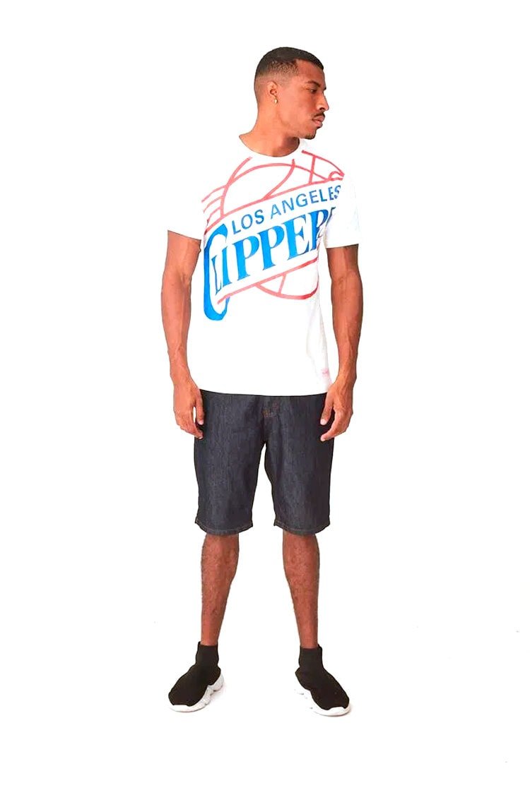 Camiseta Mitchell & Ness Big Logo Los Angeles clippers Branco - NewSkull