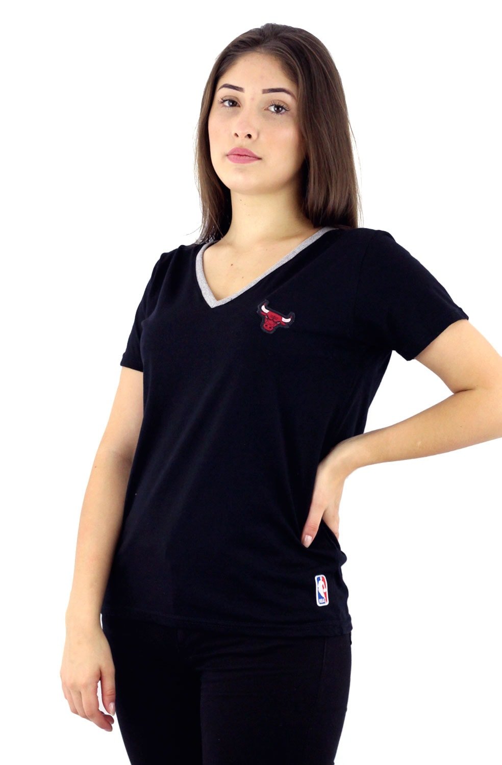 Camiseta NBA Chicago Bulls Feminina Preta - NewSkull